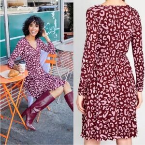 ModCloth Leopard Cheetah Animal Print Stretchy Jersey Knit Dress Medium NWT